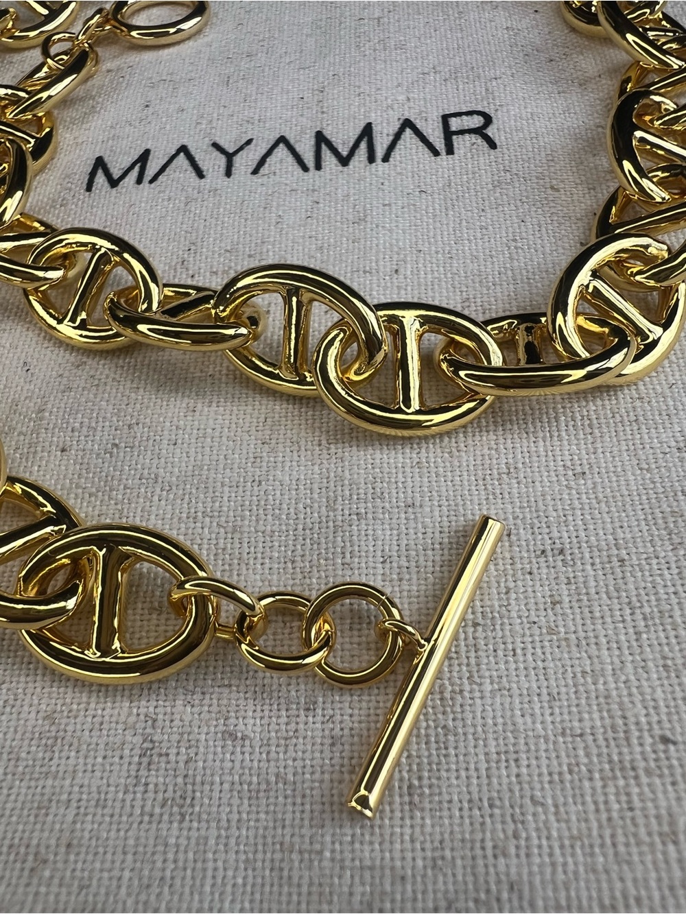 MAYAMAR 24k Gold Link Chain Necklace NWOT - Picture 3 of 5